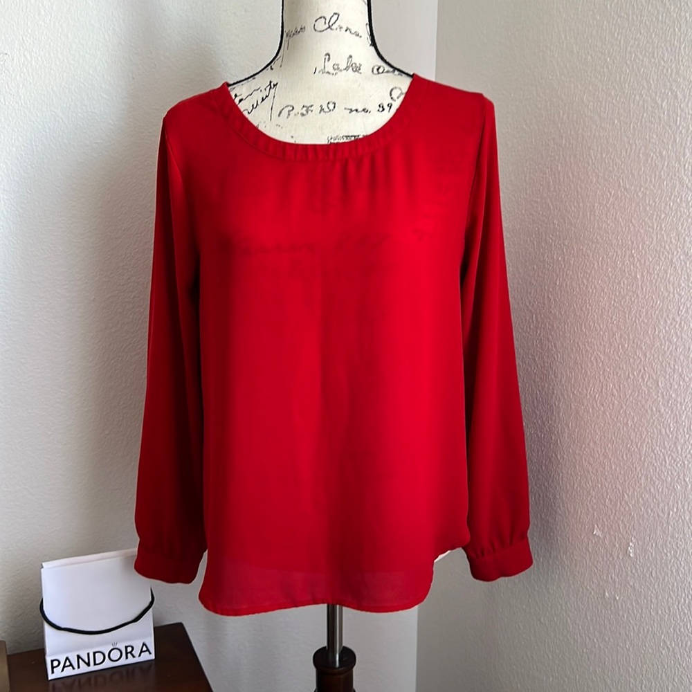 Red long sleeve blouse